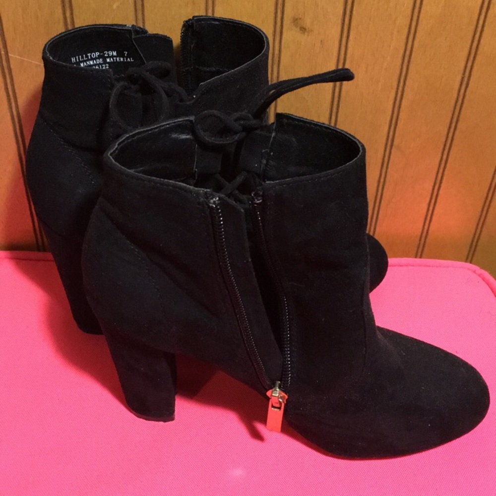 High heels angle black ankle boots